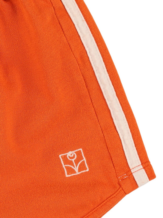 The Campamento: Shorts in felpa di cotone con stampa - Rosso - kids-girls_1 | Luisa Via Roma