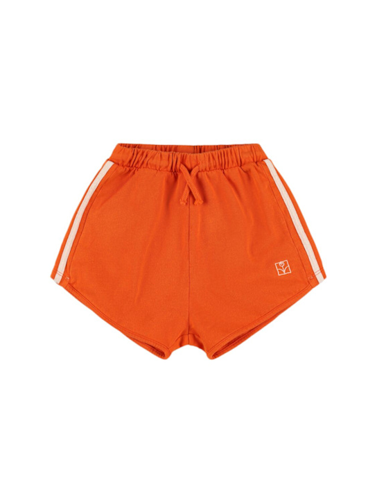 The Campamento: Shorts in felpa di cotone con stampa - Rosso - kids-girls_0 | Luisa Via Roma
