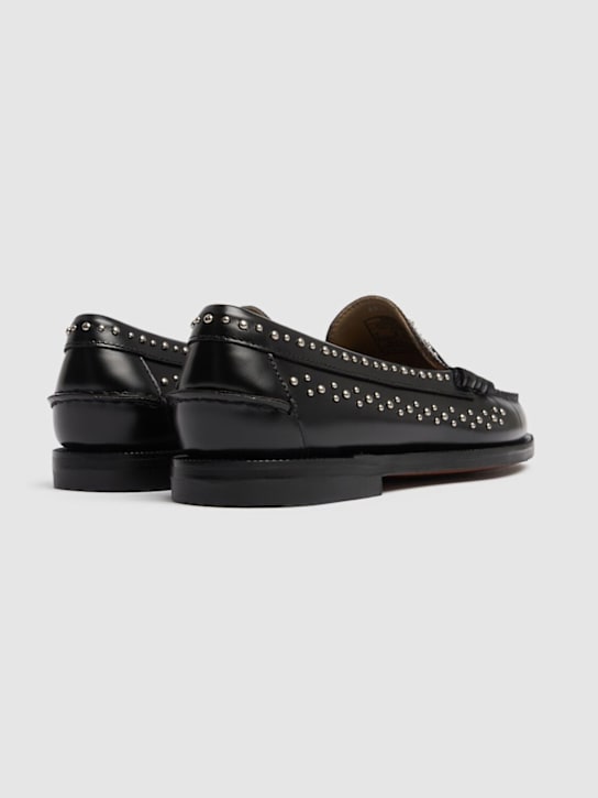 Sebago: Dan studded leather loafers - Black - women_4 | Luisa Via Roma