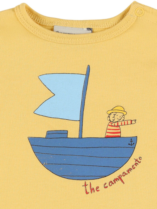 The Campamento: T-shirt in jersey di cotone stampato - Giallo - kids-girls_1 | Luisa Via Roma