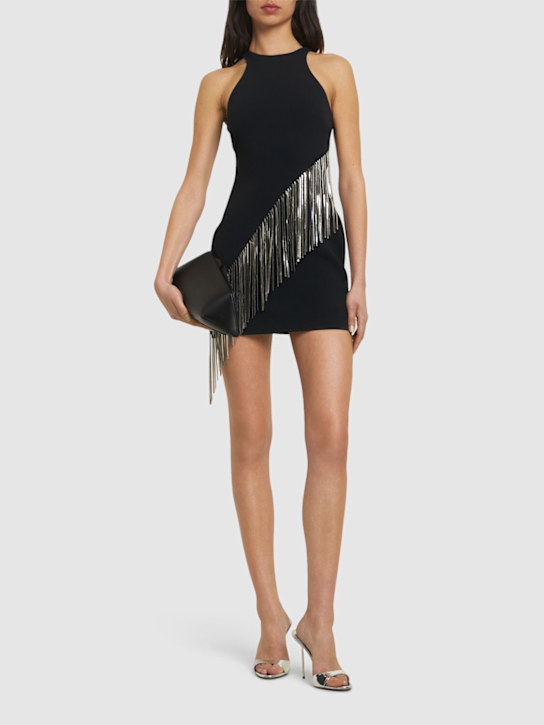 Cady mini dress w/ metallic fringe - Thumbnail 2