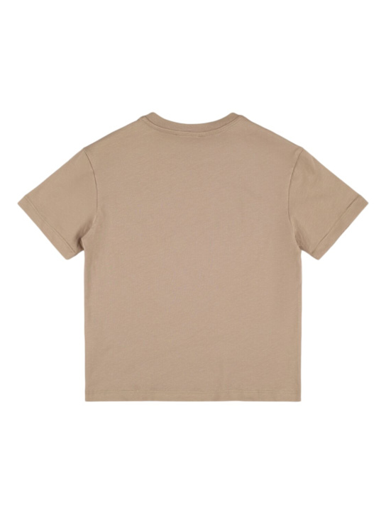 MSGM: Printed cotton jersey t-shirt - Beige - kids-girls_2 | Luisa Via Roma