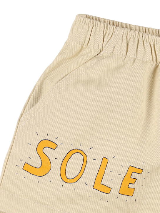 Tiny Cottons: Printed cotton twill shorts - Beige - kids-boys_1 | Luisa Via Roma