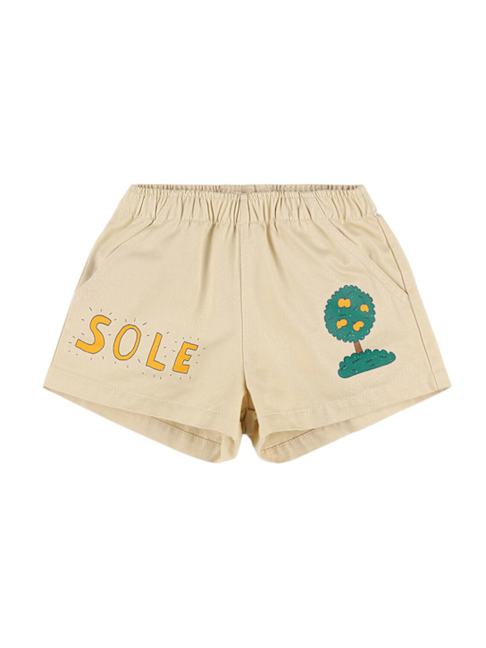 Tiny Cottons: Printed cotton twill shorts - Beige - kids-boys_0 | Luisa Via Roma