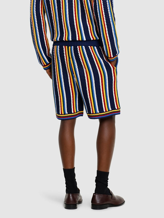 Casablanca: Crochet shorts - Blue/Multi - men_2 | Luisa Via Roma