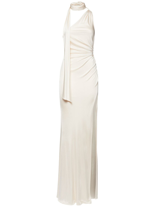 Tom Ford: Fluid viscose jersey one shoulder dress - White - women_0 | Luisa Via Roma