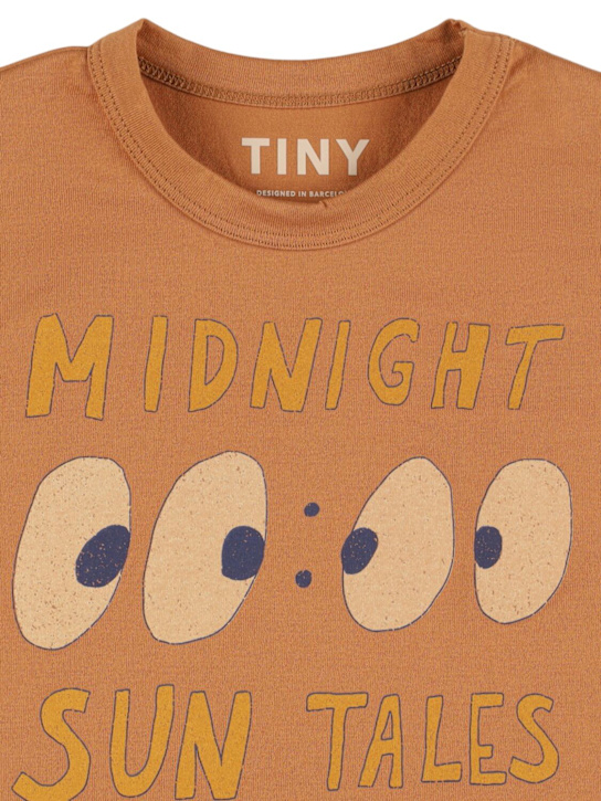 Tiny Cottons: Printed cotton jersey t-shirt - Brown - kids-boys_1 | Luisa Via Roma