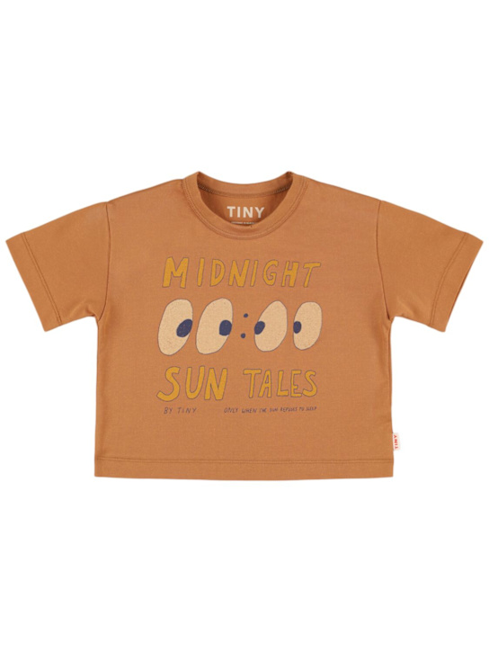 Tiny Cottons: Printed cotton jersey t-shirt - Brown - kids-boys_0 | Luisa Via Roma