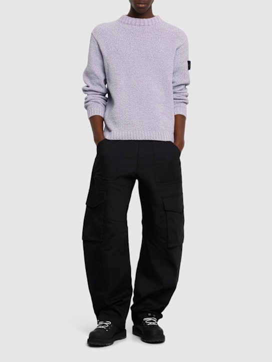 Stone Island: Crewneck sweater - Lilac - men_1 | Luisa Via Roma