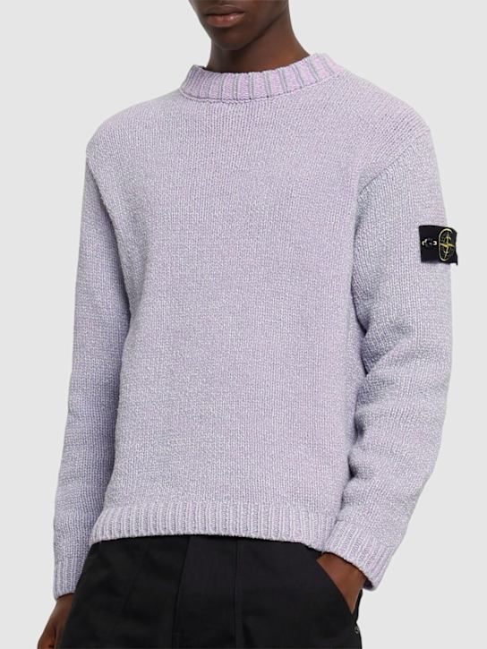 Stone Island: Crewneck sweater - Lilac - men_2 | Luisa Via Roma