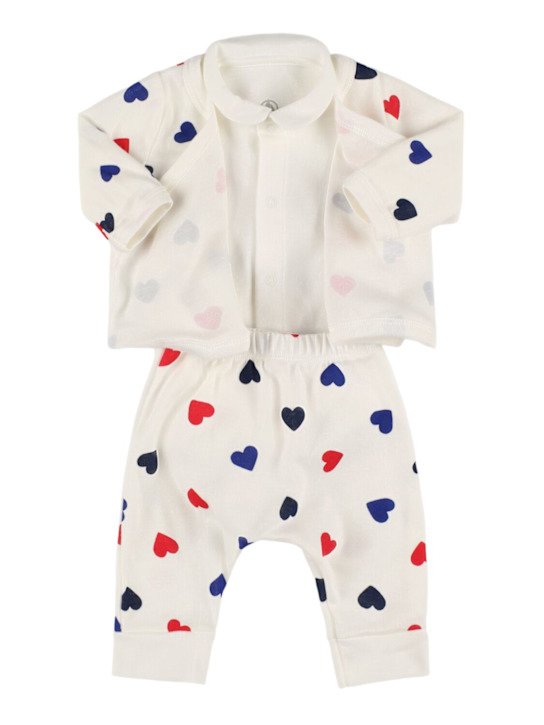 Petit Bateau: Cotton jersey bodysuit, cardigan & pants - kids-boys_0 | Luisa Via Roma