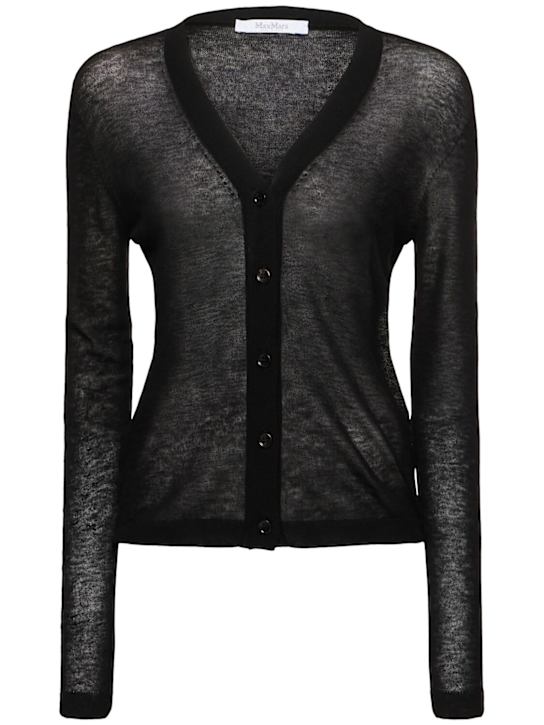Max Mara: Derrik wool gauze cardigan - women_0 | Luisa Via Roma