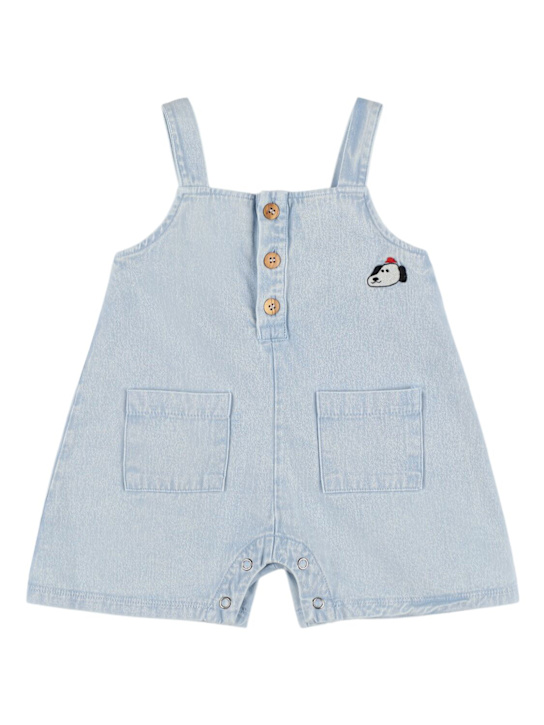 The Campamento: Cotton denim overalls - Light Blue - kids-girls_0 | Luisa Via Roma