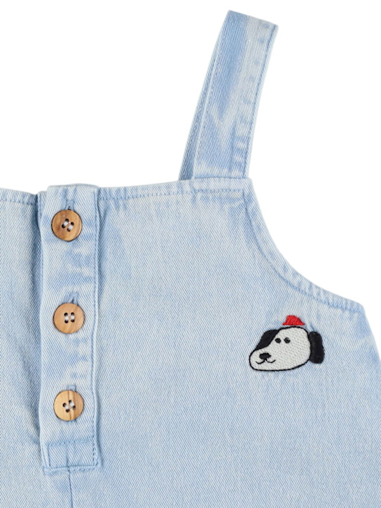 The Campamento: Cotton denim overalls - Light Blue - kids-girls_1 | Luisa Via Roma
