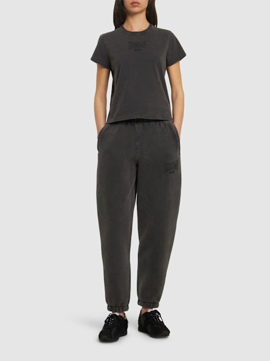 Alexander Wang: Graphic shrunken cotton rib t-shirt - women_1 | Luisa Via Roma