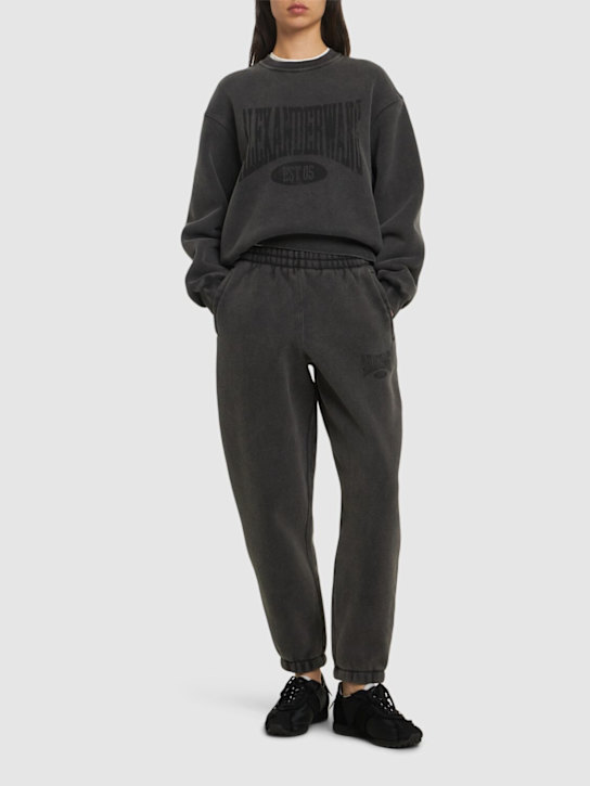 Alexander Wang: Graphic jersey sweatpants - Washed Black - women_1 | Luisa Via Roma