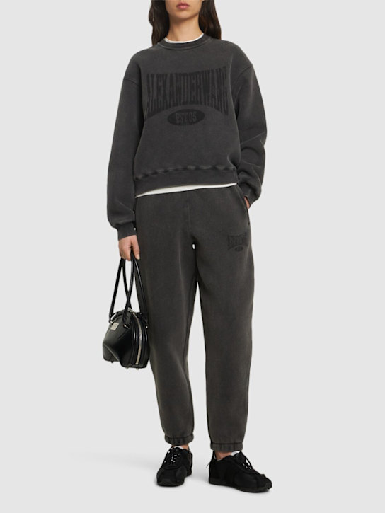 Alexander Wang: Graphic jersey sweatshirt - Washed Black - women_1 | Luisa Via Roma