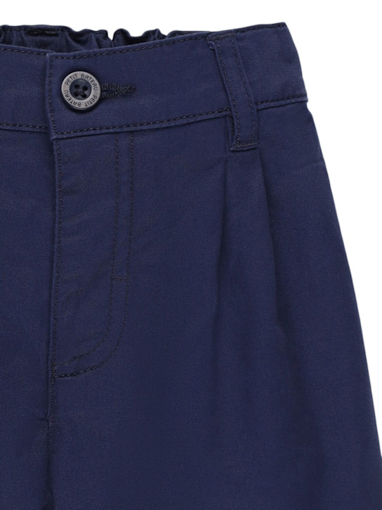 Petit Bateau: Cotton blend gabardine pants - Blue - kids-boys_1 | Luisa Via Roma