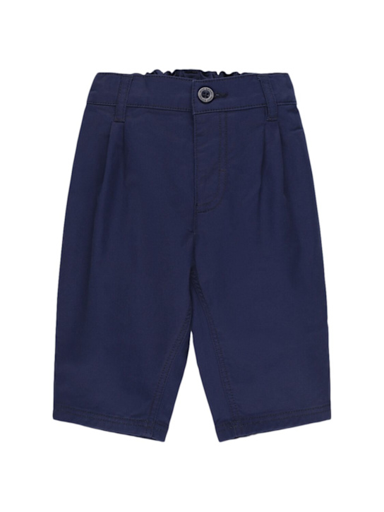 Petit Bateau: Cotton blend gabardine pants - Blue - kids-boys_0 | Luisa Via Roma