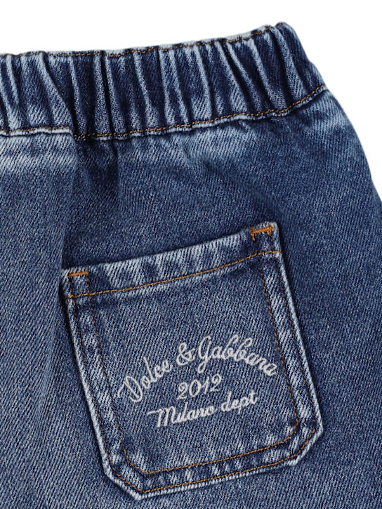 Dolce&Gabbana: Stretch cotton denim shorts - Blue - kids-boys_1 | Luisa Via Roma