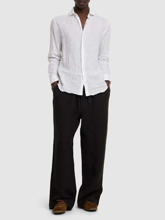 Frescobol Carioca: Antonio l/s linen shirt - White - men_1 | Luisa Via Roma