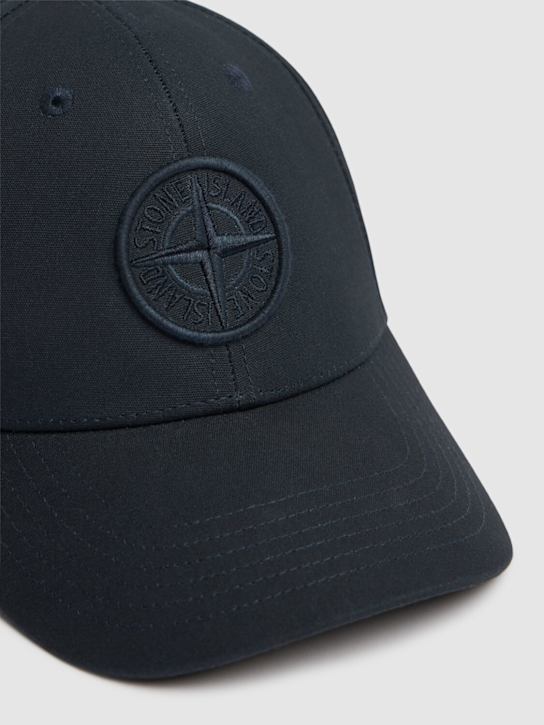 Stone Island: Cotton logo baseball cap - Dunkelblau - men_2 | Luisa Via Roma