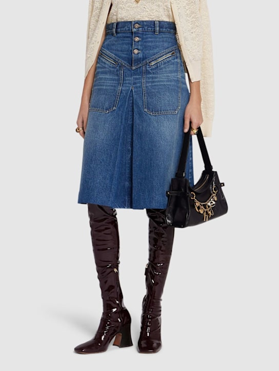 Chloé: 80mm Patent over-the-knee boots - Obscure Red - women_1 | Luisa Via Roma