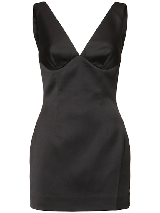 Plunging V neck mini dress - Thumbnail 1