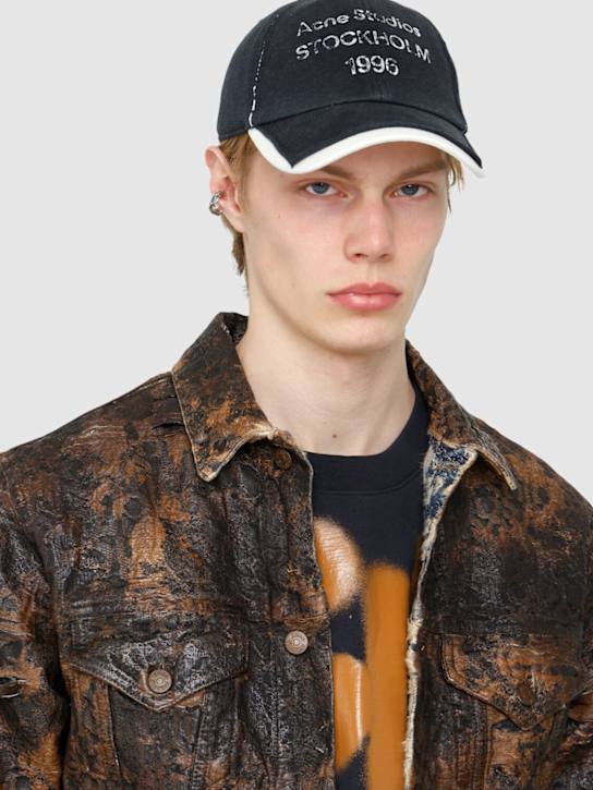 Acne Studios: 1996 Carliy Stamp logo cotton cap - men_1 | Luisa Via Roma