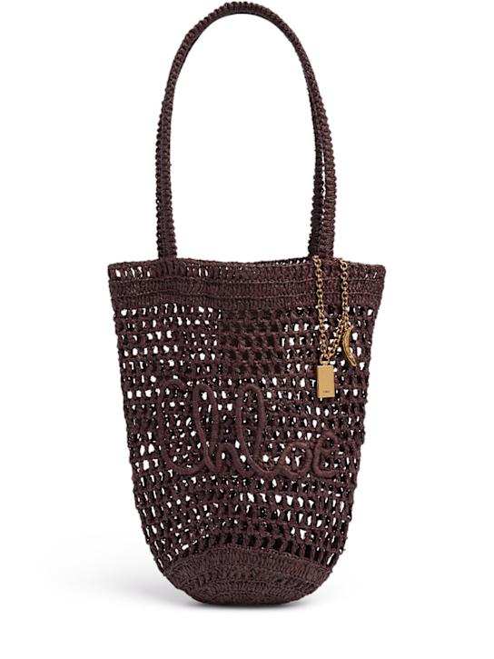 Chloé: Summer Banana Panier raffia bag - Kohl Brown - women_0 | Luisa Via Roma