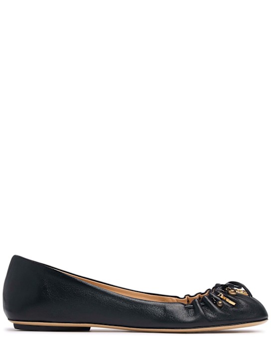 Chloé: Leather ballerina flats - Black - women_0 | Luisa Via Roma