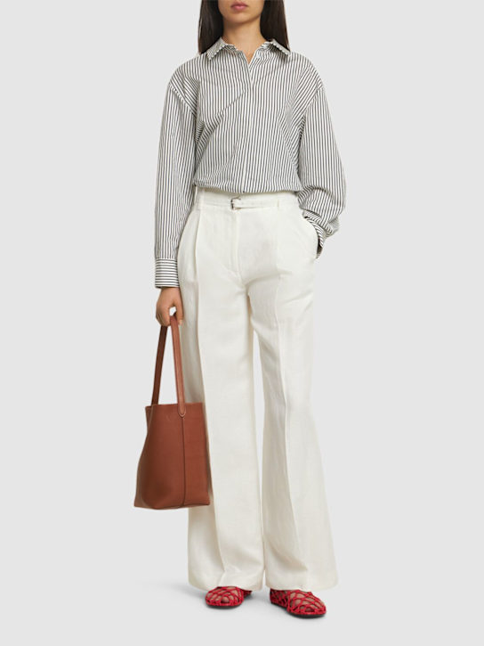 Proenza Schouler: Jules linen blend wide pants - women_1 | Luisa Via Roma