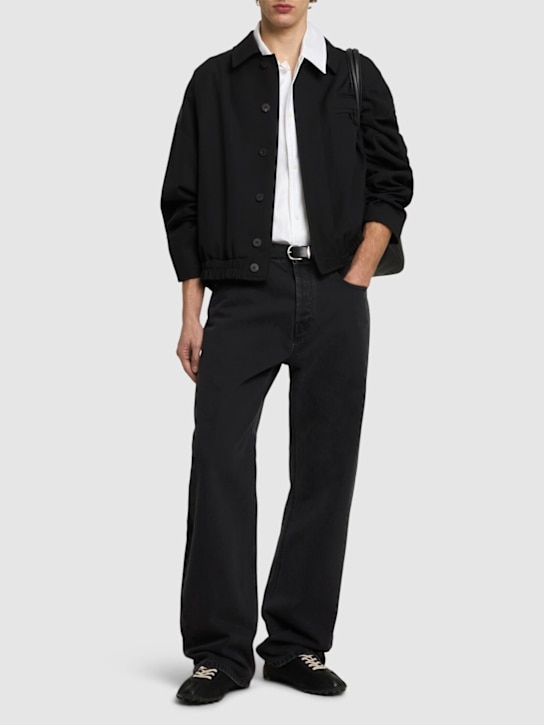 Jacquemus: Le de nîmes droit cotton denim jeans - Black - men_1 | Luisa Via Roma