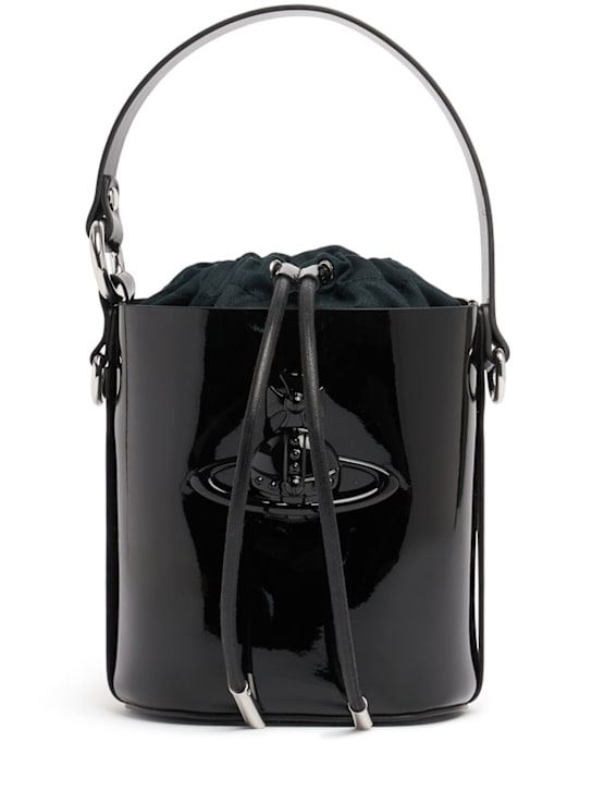 Vivienne Westwood: Daisy shiny patent drawstring bucket bag - women_0 | Luisa Via Roma