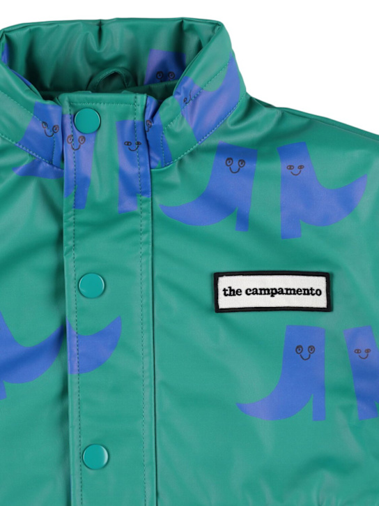 The Campamento: プリント入りラバーレインコート - グリーン/ブルー - kids-boys_1 | Luisa Via Roma