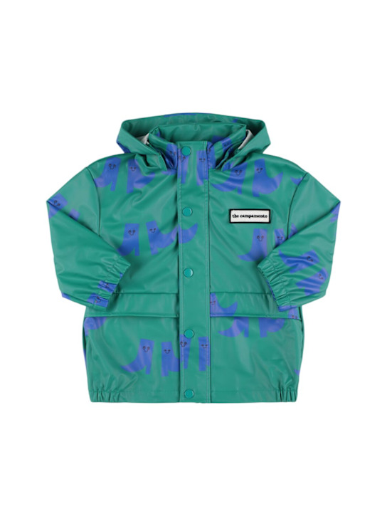 The Campamento: プリント入りラバーレインコート - グリーン/ブルー - kids-boys_0 | Luisa Via Roma
