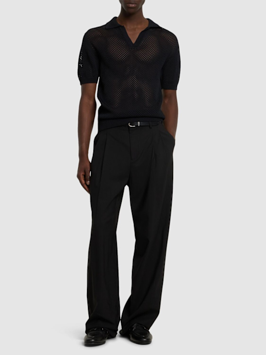 Laneus: Unisex knitted polo - Nero/Black - men_1 | Luisa Via Roma