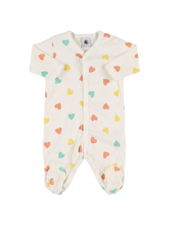 Petit Bateau: Strampler aus Baumwolljersey mit Druck - Weiß/Multi - kids-girls_0 | Luisa Via Roma