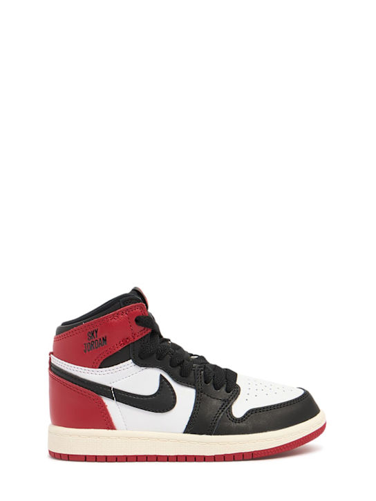 Jordan: Jordan 1 Retro High OG sneakers - White/Black/Red - kids-boys_0 | Luisa Via Roma