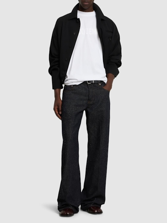 Jacquemus: Le t-shirt typo jacquemus logo t-shirt - White - men_1 | Luisa Via Roma