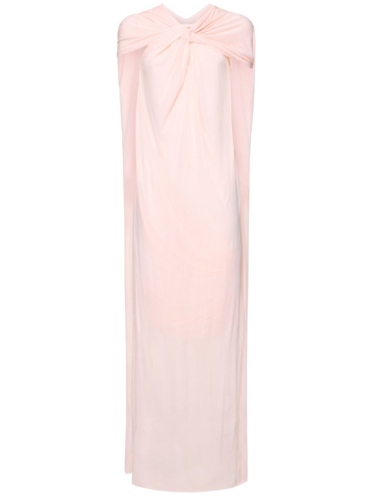 Jil Sander: Knotted crepe long dress - Pink - women_0 | Luisa Via Roma
