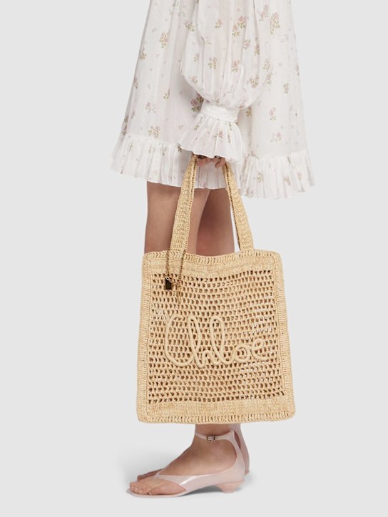 Chloé: Summer Banana crochet tote bag - Hot Sand - women_1 | Luisa Via Roma