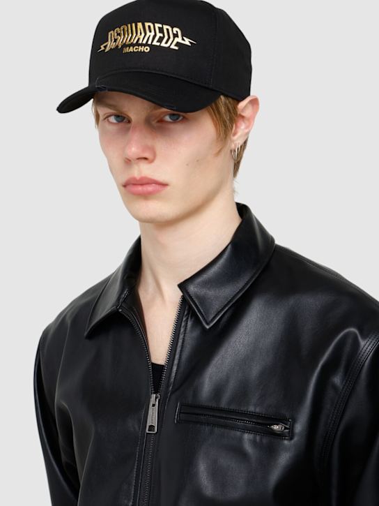 Dsquared2: Gorra de baseball de algodón - Negro - men_1 | Luisa Via Roma