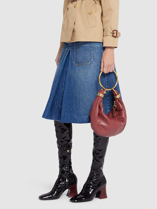 Chloé: 80mm Patent leather over the knee boots - Black - women_1 | Luisa Via Roma