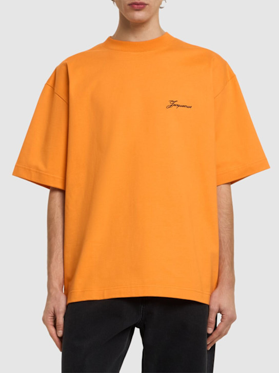 Jacquemus: Le t-shirt halteres cotton t-shirt - men_2 | Luisa Via Roma