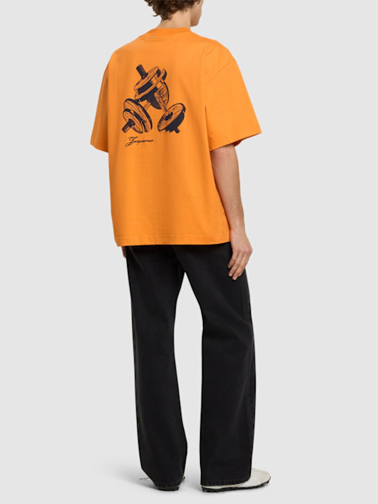 Jacquemus: Le t-shirt halteres cotton t-shirt - men_1 | Luisa Via Roma