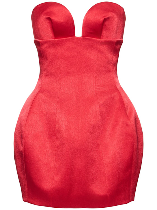 Corseted satin mini dress - Thumbnail 1