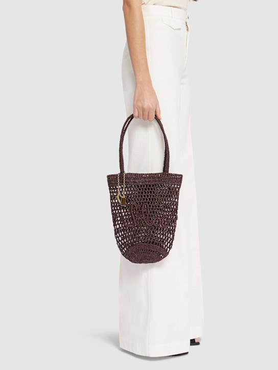 Chloé: Summer Banana Panier raffia bag - Kohl Brown - women_1 | Luisa Via Roma
