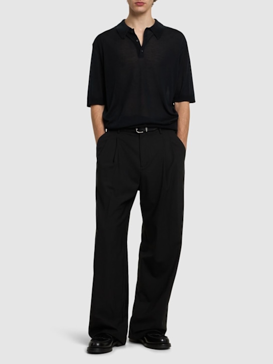 Laneus: Knitted polo - Nero/Black - men_1 | Luisa Via Roma