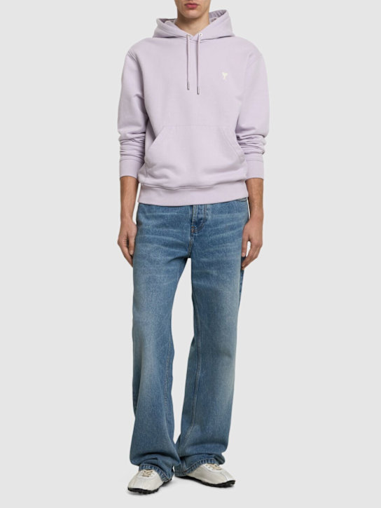 AMI Paris: ADC cotton hoodie - Lilac - men_1 | Luisa Via Roma